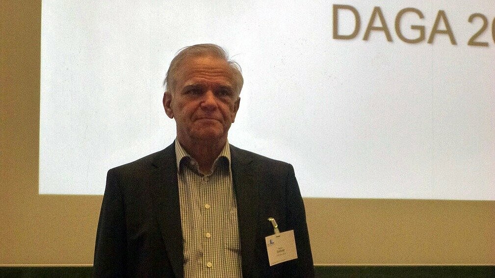 Prof. em. Dr. Manfred Zollner im März 2018 auf der DAGA 2018, der Jahrestagung der "Deutschen Gesellschaft für Akustik". Foto: Dr. Wolfgang Hönlein