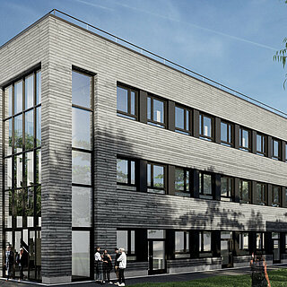 Das neue Forschungsgebäude als Visualisierung Foto: Architekturbüro Amsoneit, Köln