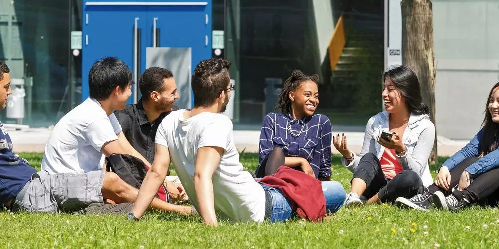 Studierende auf Campuswiese