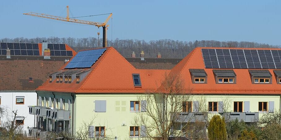 Modernisierte Wohngebäude im Wohnquartier Margaretenau.