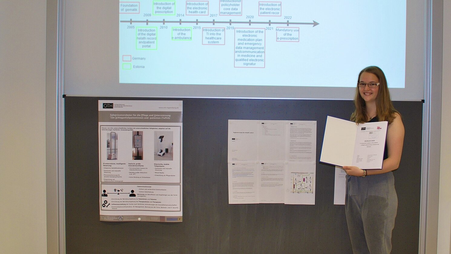 Anna Beutner, Studentin der Medizinischen Informatik, verfasste ihre Bachelorarbeit nach einem Auslandssemester an der Tallinn University of Technology in Estland über ein international spannendes Thema im eHealth-Bereich. Basis dafür war die Kooperation der OTH Regensburg mit der estnischen Hochschule, die die Regensburger Abschlussarbeit gemeinsam betreuten.