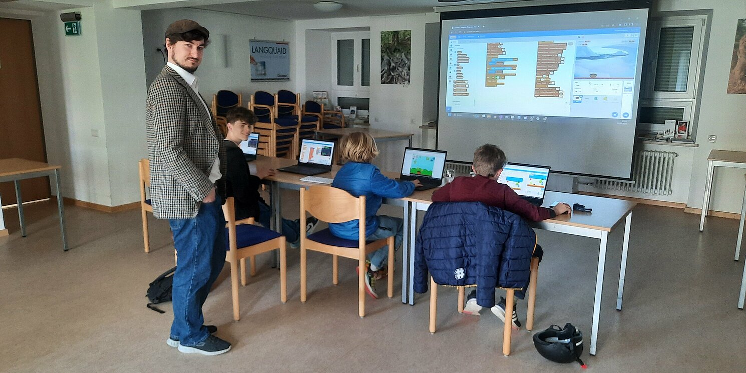 In Langquaid programmierten die Kinder mit der graphischen Oberfläche Scratch. 