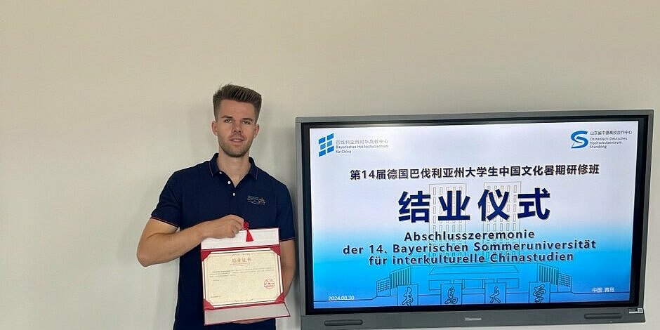 student with certificate