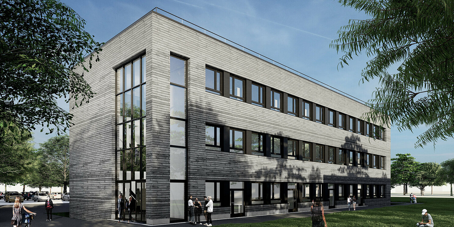 Das neue Forschungsgebäude als Visualisierung Foto: Architekturbüro Amsoneit, Köln