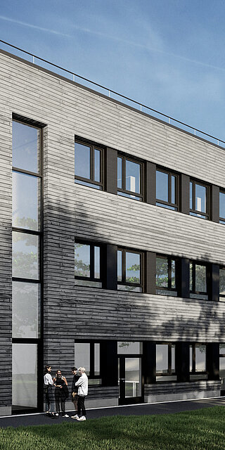 Das neue Forschungsgebäude als Visualisierung Foto: Architekturbüro Amsoneit, Köln