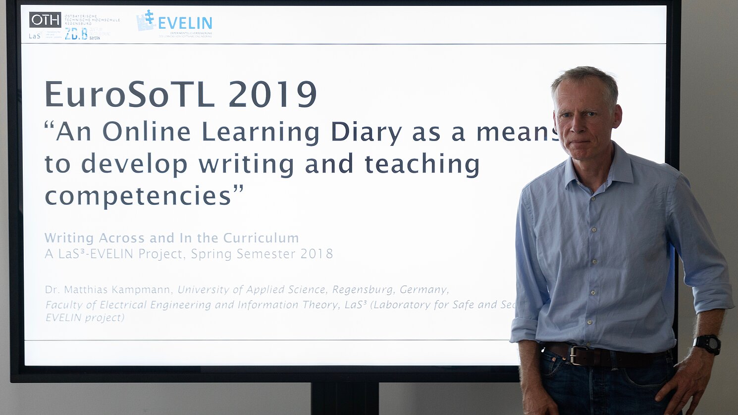 Dr. Matthias Kampmann von der OTH Regensburg im Juni 2019 in Bilbao, Spanien, beim Treffen der europäischen Sektion von „Scholarship of Teaching and Learning“ (SoTL).