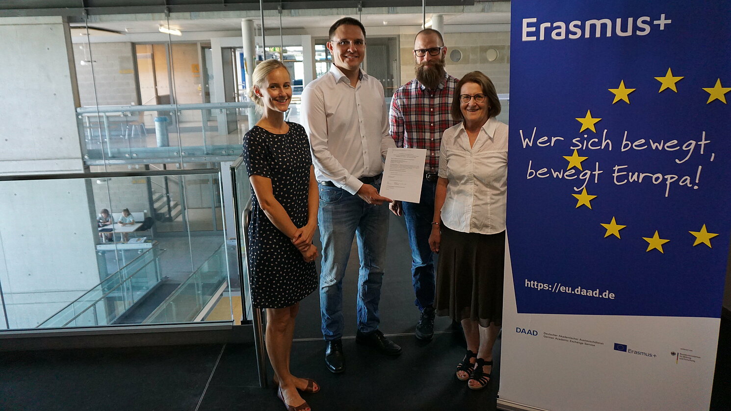 Von links: Anne Groll (Akademisches Auslandsamt), Prof. Dr. Markus Westner (Fakultät Informatik und Mathematik), Prof. Dr. Sebastian Dendorfer (Fakultät Maschinenbau) und Prof. Dr. Irmgard Schroll-Decker (Fakultät Angewandte Sozial- und Gesundheitswissenschaften) erhielten die Förderzusage für den gemeinsamen Antrag im Programm „ERASMUS+ mit Partnerländern“.