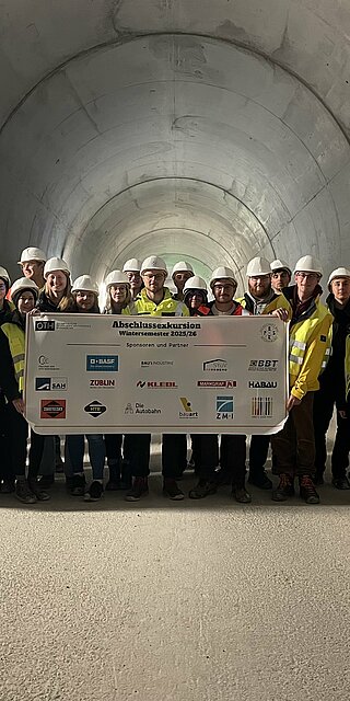 Gruppenbild der Studierenden im Brenner Basistunnel