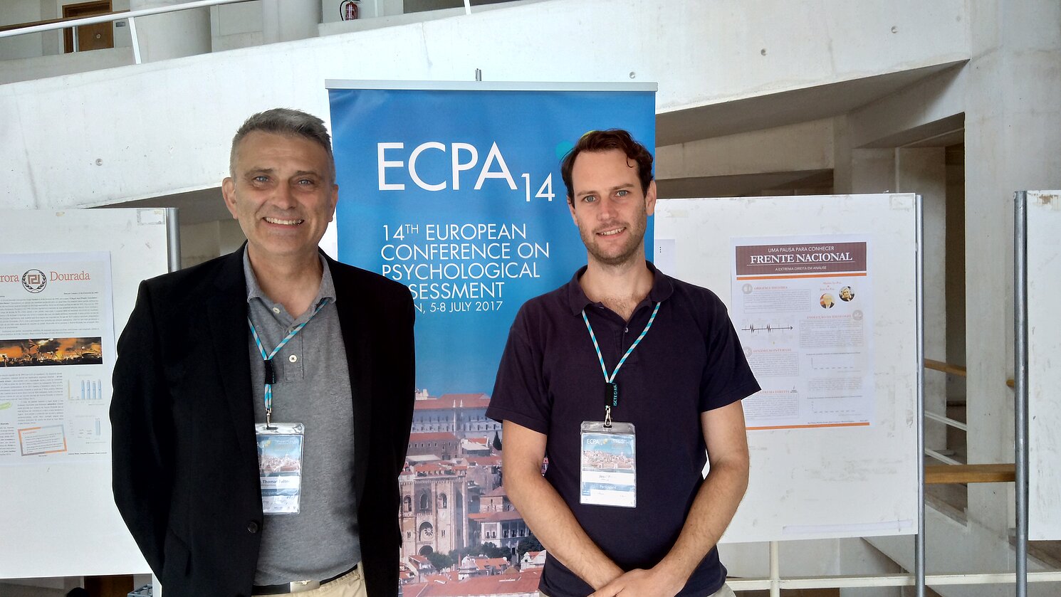 Prof. Dr. Thomas Falter und Dr. Josef Merk auf der ECPA14 in Lissabon. 