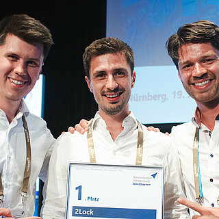 Simon Bäuml, Benedikt Bäuml und Martin Scherl (v.l.) sind die Gründer von 2Lock. Foto: Andreas Gebert