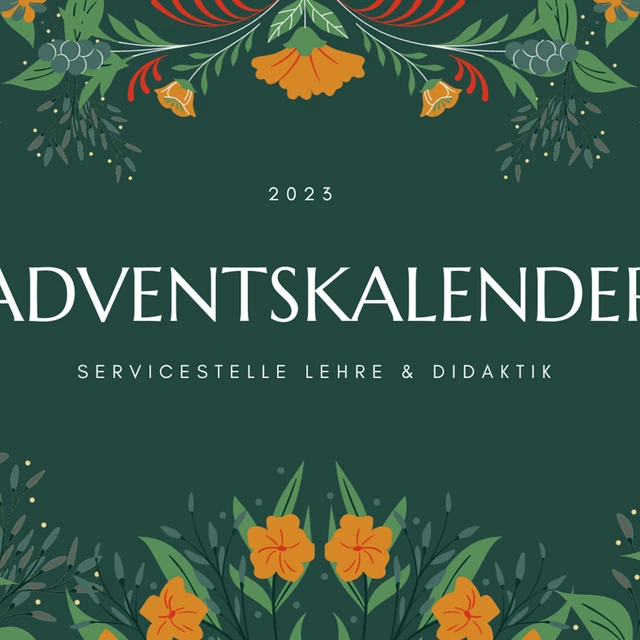 Illustratives Banner Adventskalender Servicestelle Lehre und Didaktik 2023