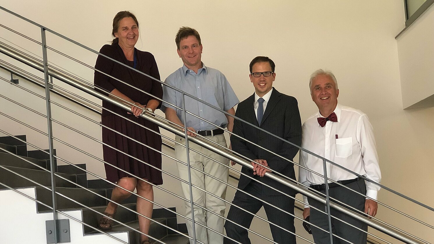 Von links: Prof. Dr. Ute Schmid (Universität Bamberg), Prof. Dr. Gerald Luetgen (Universität Bamberg), Dr. Andreas Sailer (OTH Regensburg) und Prof. Dr. Jürgen Mottok (OTH Regensburg).