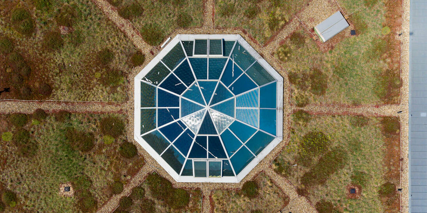 Blick auf den Campus von oben