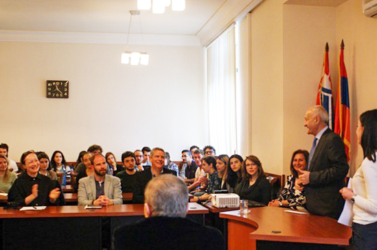 Begrüssung der Gäste durch den Rektor der NUACA Erivan, Prof. Dr. Gagik Galstyan