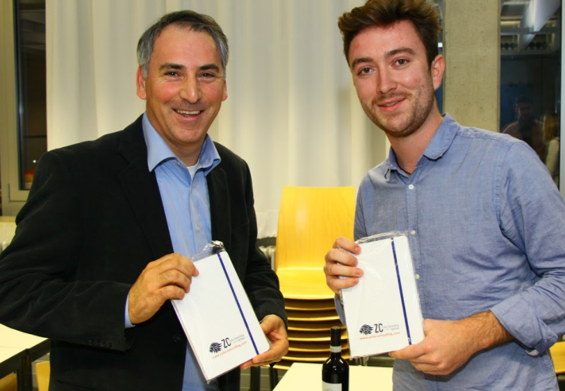 Daniele Zulla (links) referierte an der OTH Regensburg zum Thema „Gründung des eigenen Start-ups“ 