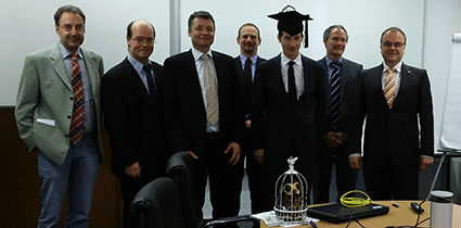 v. l. Prof. Dr. Andreas Mitschele-Thiel (ZU Ilmenau), Prof. Dr. Markus Kucera (OTH Regensburg), Prof. Dr. Thomas Waas (OTH Regensburg), Dr. Maik Debes (TU Ilmenau), Dr. Helge Zinner, Prof. Dr. Matthias Hein (TU Ilmenau), Prof. Dr. Jochen Seitz (TU Ilmenau