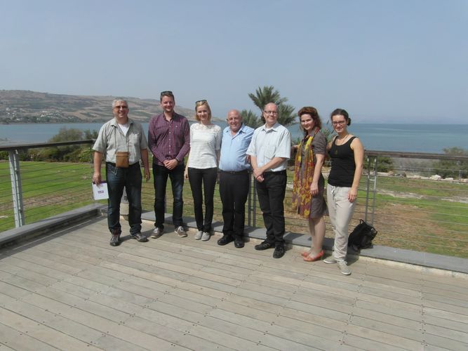 Kooperationstreffen in Kinneret: (von links) Prof. Dr. Jürgen Mottok, OTH Regensburg, Alexander Bartel, Hochschule Kempten, Paula Figas, Hochschule Kempten, Dr. Amir Tomer, Kinneret Universität, Prof. Dr. Georg Hagel, Hochschule Kempten, Martina Müller