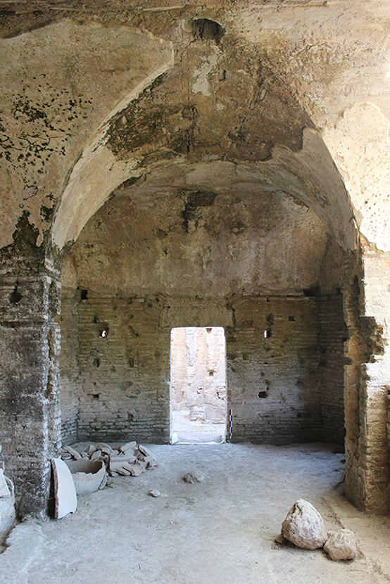 Die Leonidaion-Therme von Süden: So sehen die Überreste der Badeanstalt heute aus. Foto: Sara Dolls