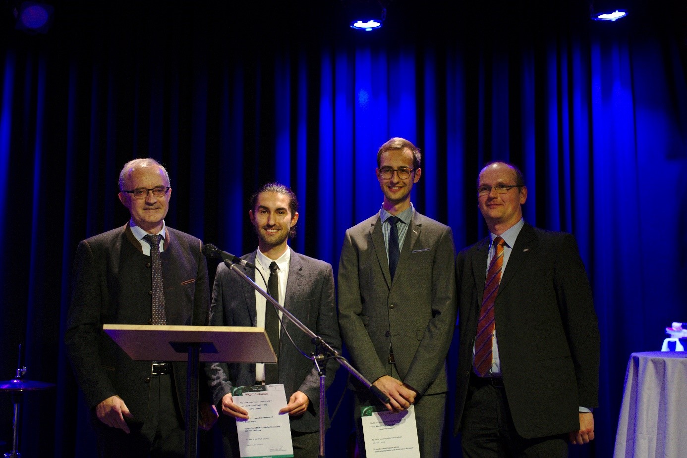 (von links) Wilhelm Völkl (If Kom), Daniel Dzibela, Johannes Reschke, Prof. Dr. Armin Sehr.